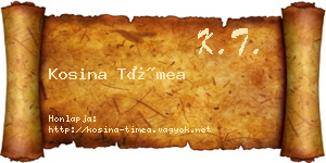 Kosina Tímea névjegykártya